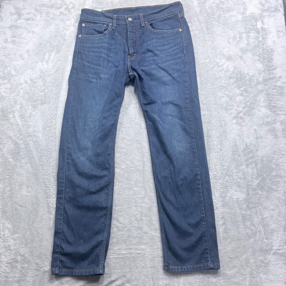 Levi's 505 Regular Fit Jeans Mens 34x32 Dark Wash Blue Straight Leg